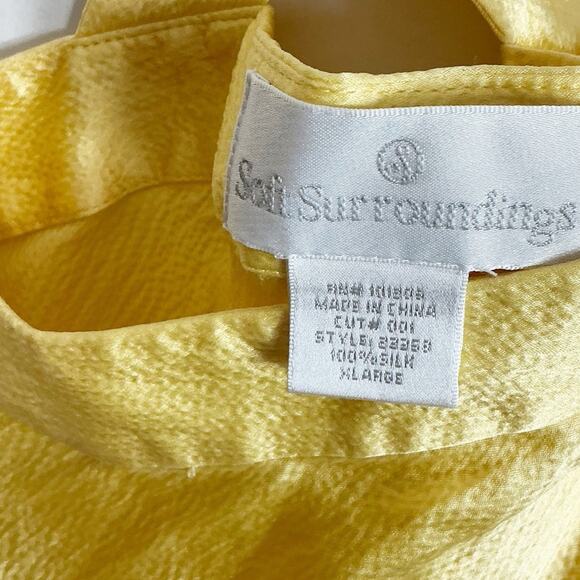 Soft Surroundings Womens Yellow Silk Tank Top Criss Cross Back Blouse XL - Picture 3 of 4